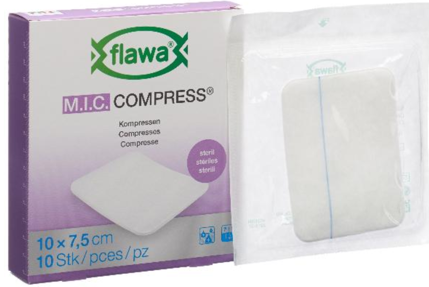 Image of FLAWA MIC Kompressen Steril 10x7,5cm (10 Stk)