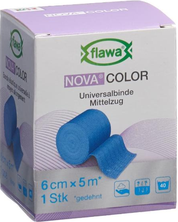 Image of FLAWA NOVA COLOR Universalbinde Blau 6cmx5m (1 Stk)