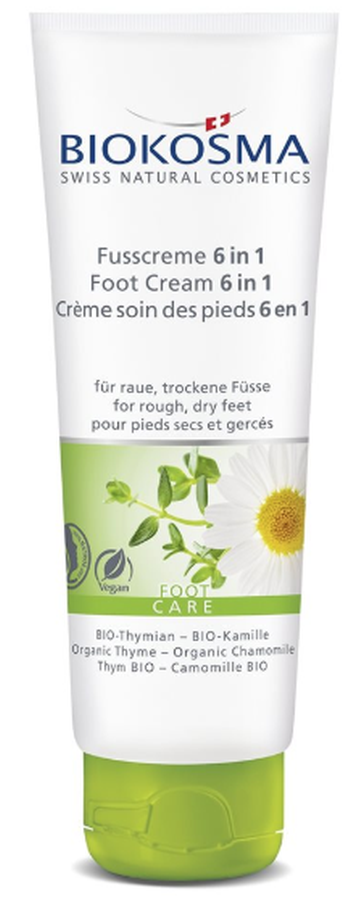 Image of BIOKOSMA Fusscreme 6 in 1 mit Bio-Thymian und Bio-Kamille (75ml)