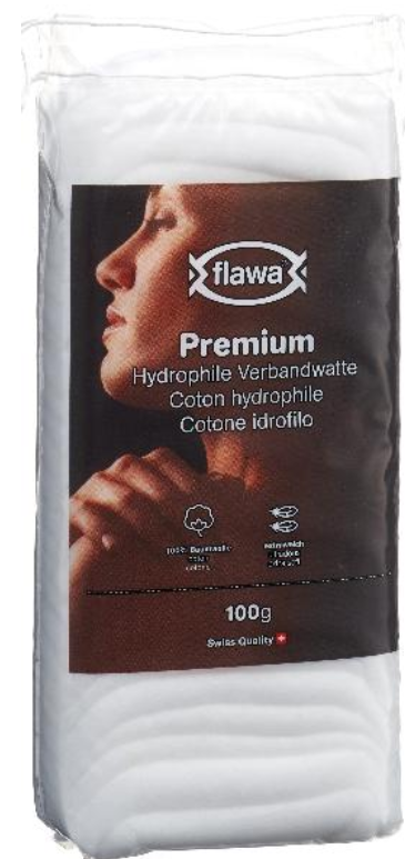 Image of FLAWA Premium Hydrophile Verbandwatte (100g)