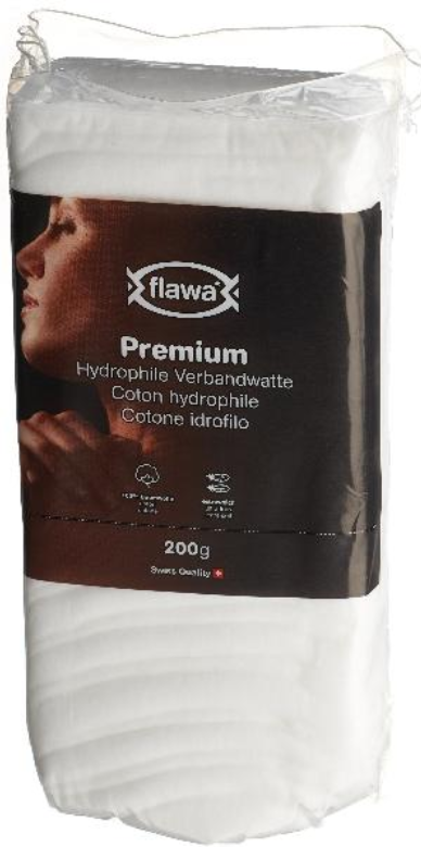 Image of FLAWA Premium Hydrophile Verbandwatte (200g)