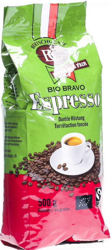 Image of MORGA BC BERTSCHI CAFE Bio Bravo Espresso Ganze Bohnen Dunkel (500g)