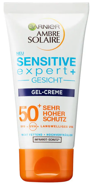 Image of GARNIER AMBRE SOLAIRE Gel Gesichtscreme Sensitive Expert LSF50 (50ml)