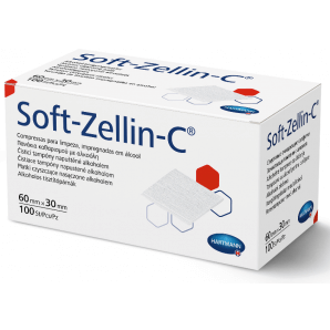 Soft Zellin tampons alcoolisés 60x30mm (100 pièces)