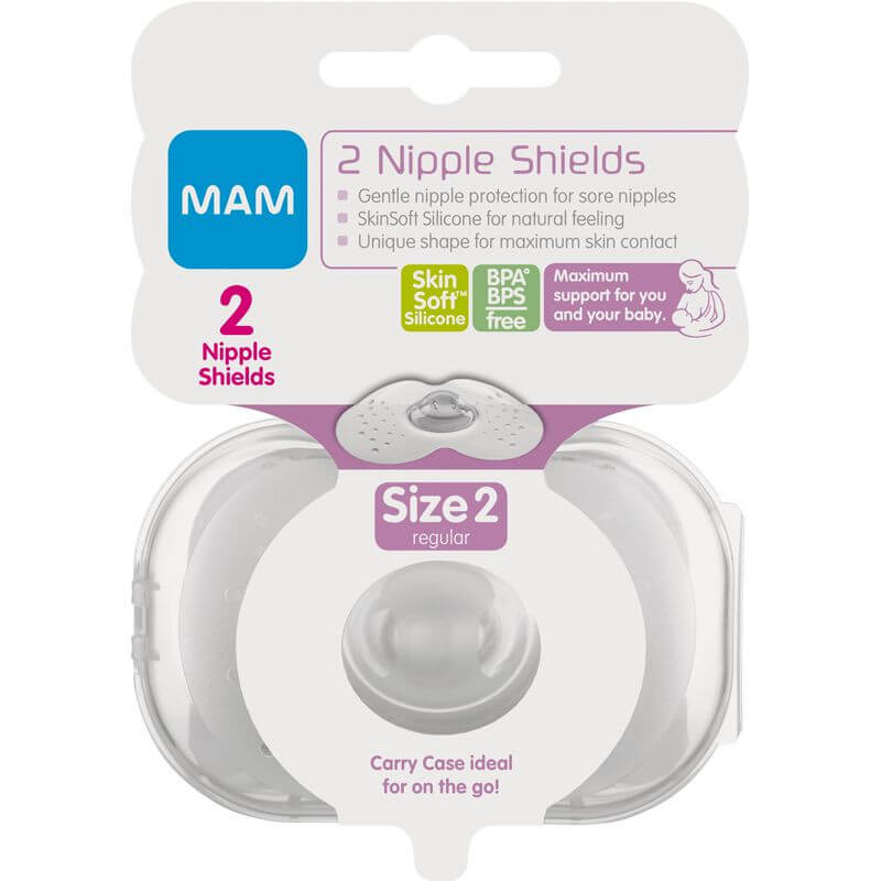 MAM  Bouts de sein – Lot de 2 bouts de sein en silicone (taille S