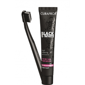 Curaprox Set Black est une brosse à dents et un dentifrice blancs (90 ml)