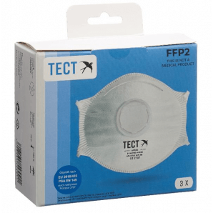 TECT Maschera respiratore FFP2 con valvola (confezione da 3)