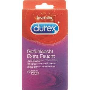 Durex condoms sensation extra moist (10 pieces)