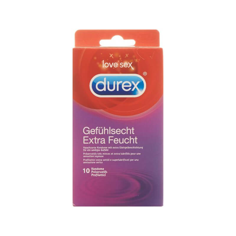 Durex préservatifs sensation lubrification supplémentaire (10 pièces)