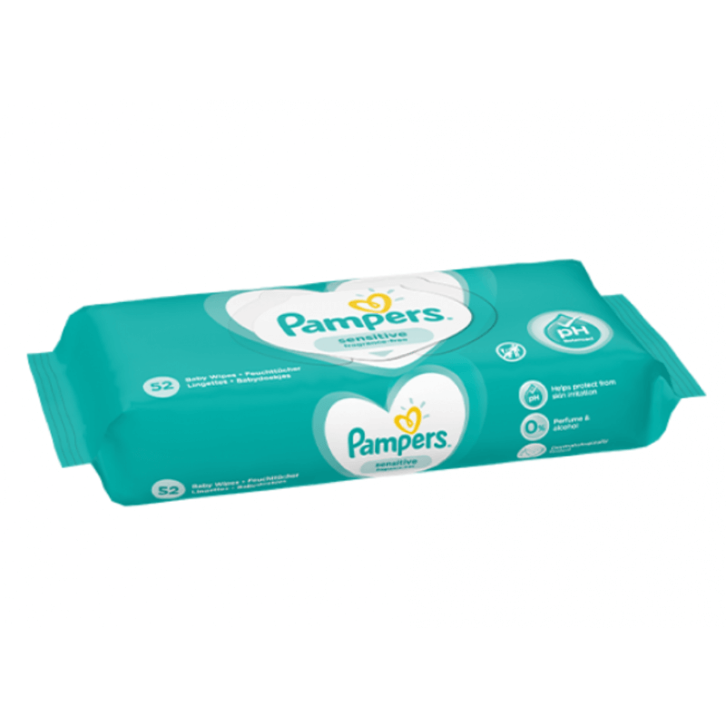 Pampers Sensitive Wet Wipes (52 pieces)