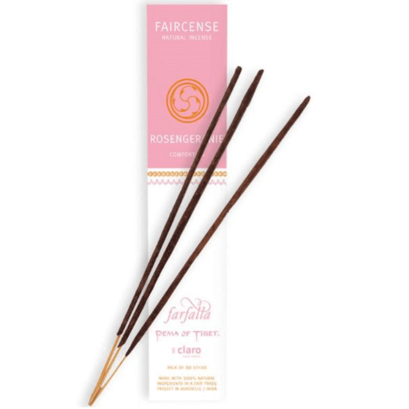 Farfalla Faircense Incense Sticks Rose Geranium Comforting (10 Pieces)