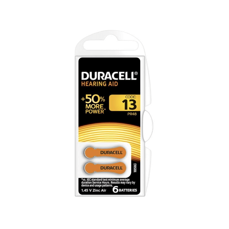 DURACELL hearing aid batteries 13 / 1.45 V / zinc Air (6 pieces)
