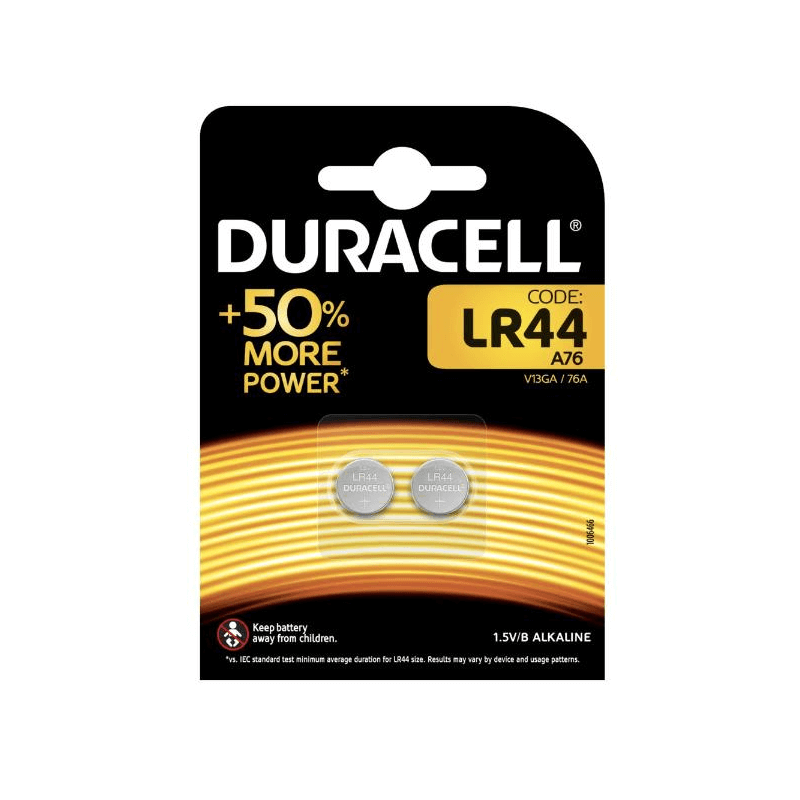 DURACELL LR44 / A76 / 1.5V (2 pièces)