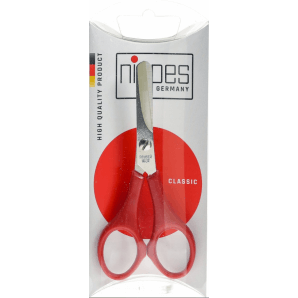 Nippes Baby Scissors Plastic Handle 10cm Red Nickel-Plated