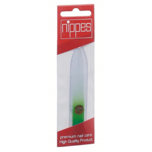 Nippes Glass Nail File in a Case 9cm assorted yellow violet blue