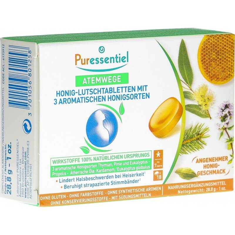 Puressentiel RESPIRATORY Lozenges 3 Aromatic Honeys (18 pcs)