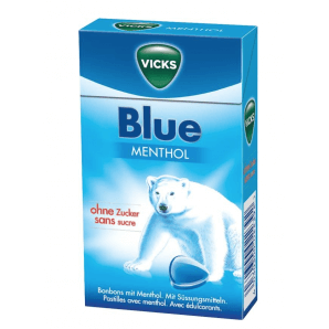 VICKS Blue MENTHOL sweets without sugar (40g)