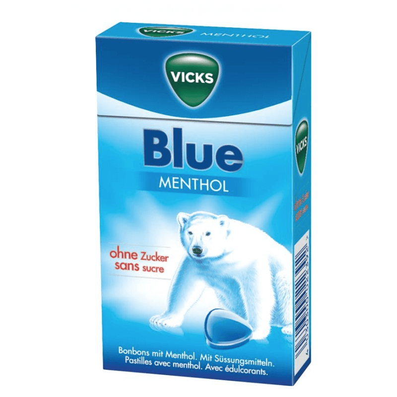 VICKS Blue MENTHOL des bonbons sans sucre (40g)
