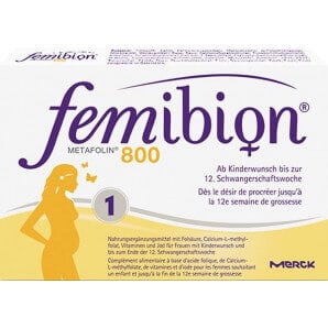 Femibion ​​800 acide folique plus métafoline (60 comprimés)