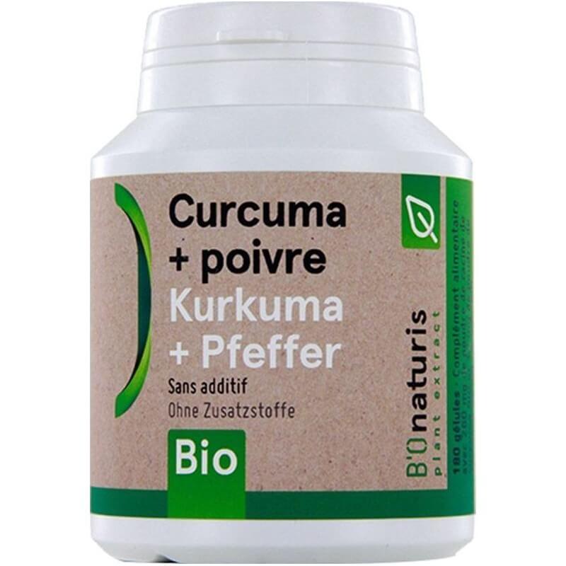 Bionaturis turmeric + pepper organic capsules 260mg (180 pieces)