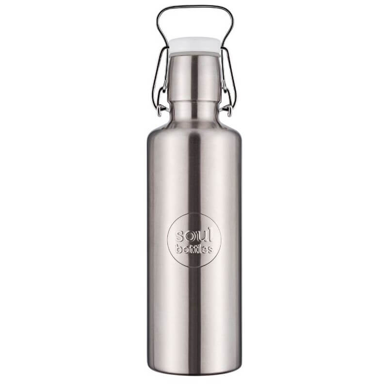 Soulbottle steel grey with handle (0.6l)