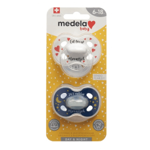 Medela Baby Pacifiers Day & Night Unisex 6-18 Months (2 pieces)