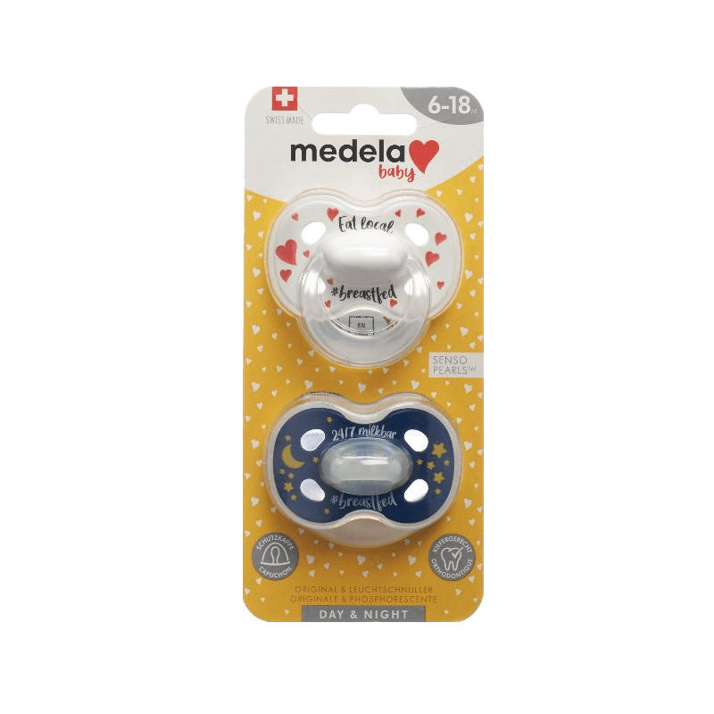 Medela Baby Pacifiers Day & Night Unisex 6-18 Months (2 pieces)