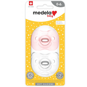 Medela Baby Sucette Soft Silicone Girl Transparent 0-6 Mois (2 pièces)