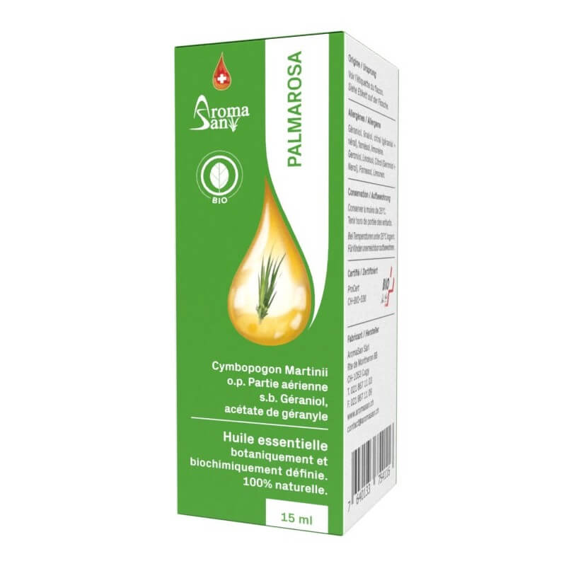 AromaSan Palmarosa Organic Essential Oil (15ml)
