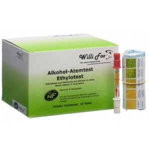Willi Fox Alkohol-Atemtest Ethylotest (10 Stk)