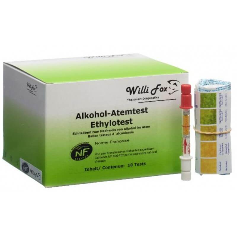 Willi Fox Alkohol-Atemtest Ethylotest (4 Stk)