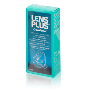 Lens Plus Ocu Pure un flacon de solution saline (120ml)