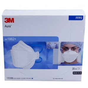 3M Aura respirator mask 1862+ FFP2 (20 pieces)