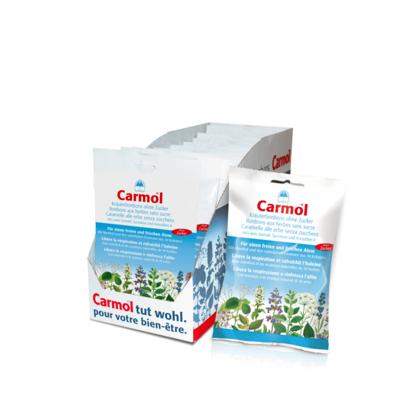Carmol herbal sweets without sugar 12 sachets (75g)