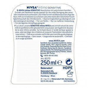NIVEA Intimo Sensitive Wash Lotion (250ml)