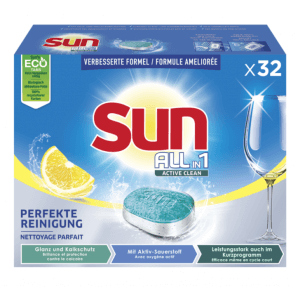 Sun All-in-1 Active Clean Tabs Lemon (32 pieces)