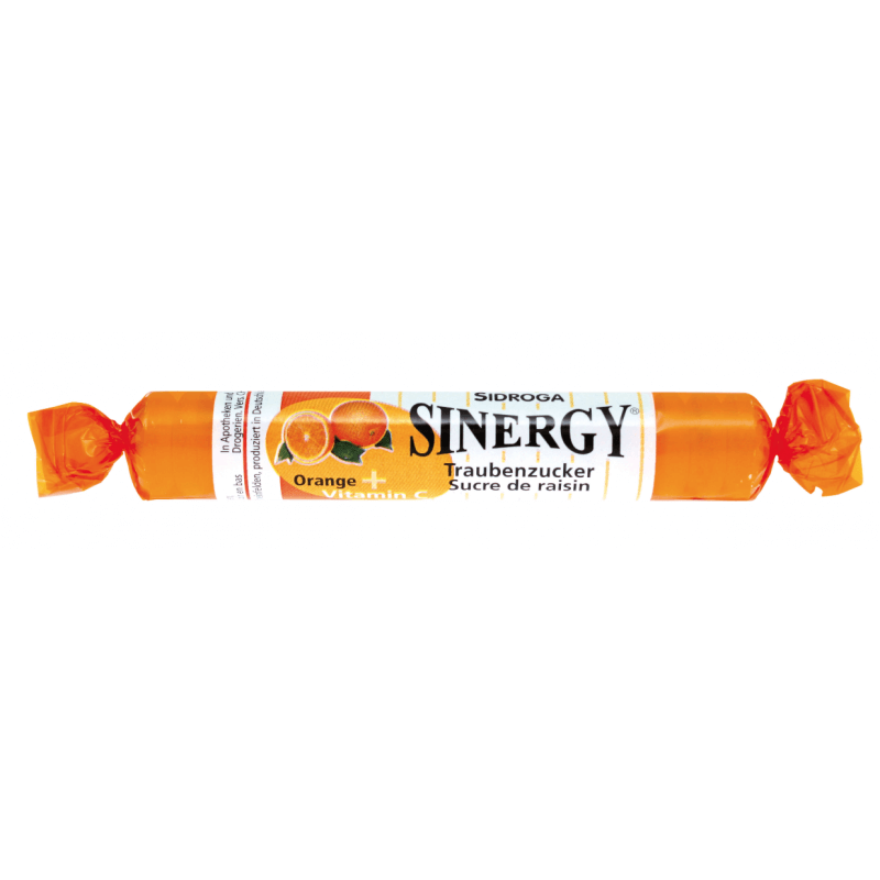 SINERGY Traubenzucker Orange + Vitamin C (15x40g)