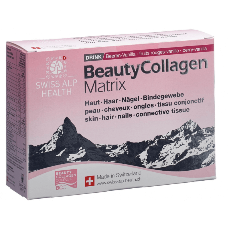 Swiss Alp Health Beauty Boisson aux baies de collagène (25 sachets)