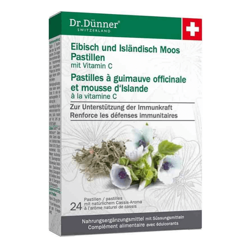 Dr. Dünner marshmallow and icelandic moss lozenges (24 pieces)