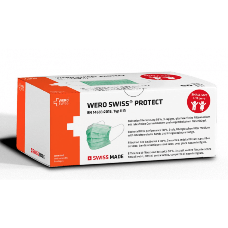 WERO SWISS Protect Disposable Face Mask Type IIR Small Size (50 pieces)