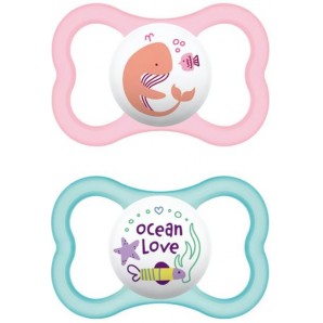 MAM Air Silicone Pacifiers 6-16M Girls (2 pieces)