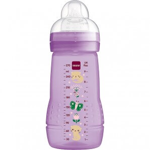 MAM Easy Active Baby Bottle 0+ Months Wide Neck Bottle Girl 270ml (1 pc)