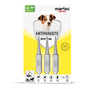 Martec PET CARE Spot sur ANTIPARASITE Pour Chiens De Moins De 15kg (3x1.5ml)