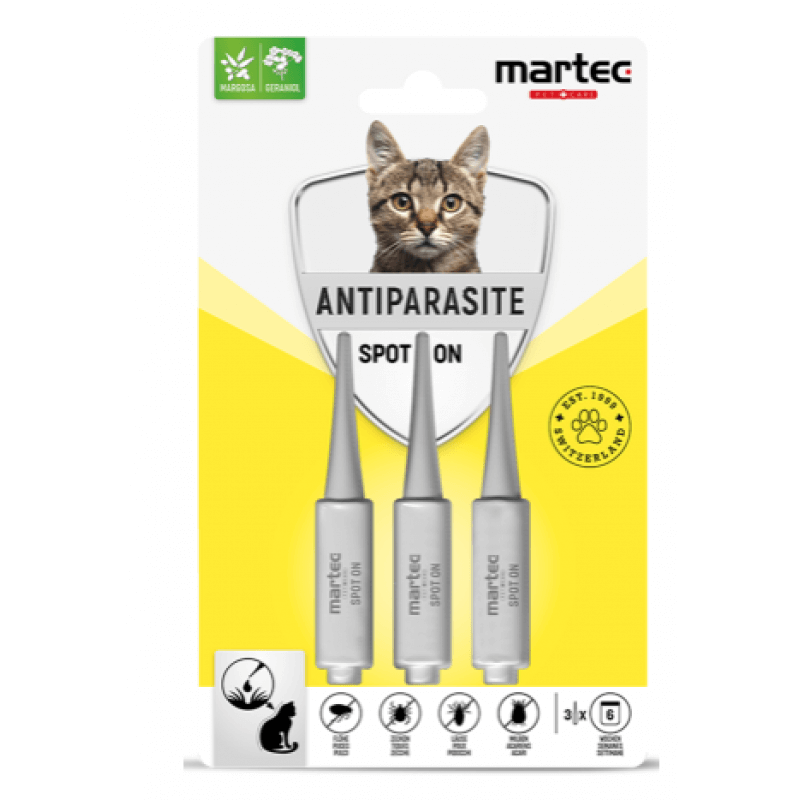 Martec PET CARE Spot On ANTIPARASITE For Cats (3x1ml)