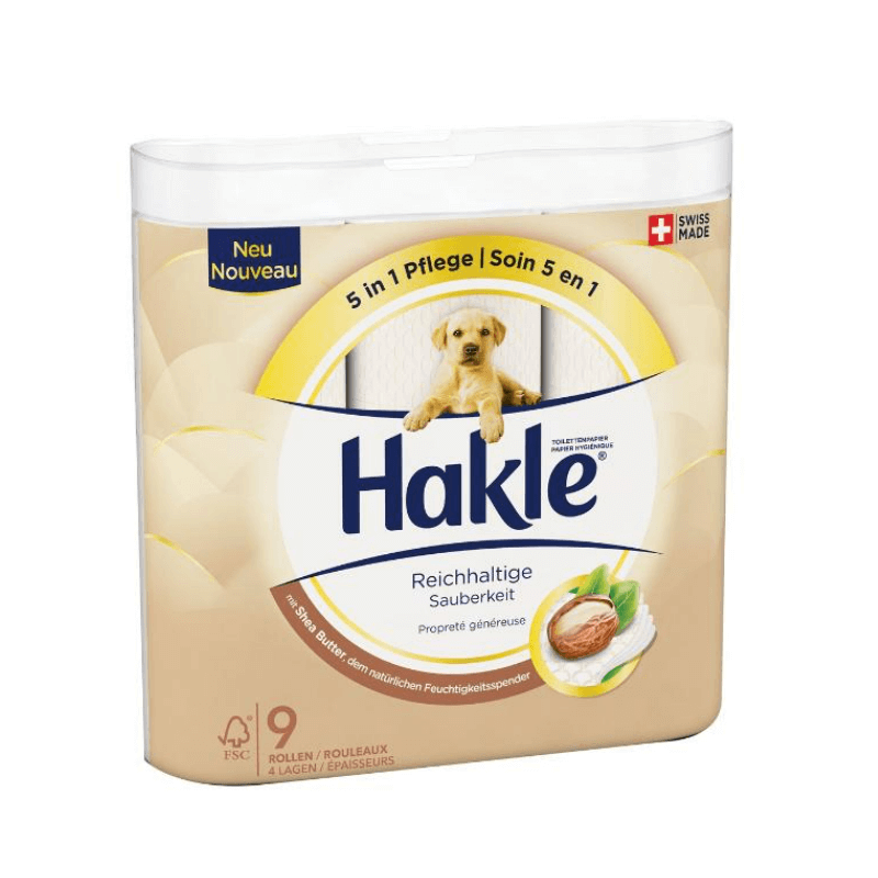 Hakle Rotolo di burro di karité ricco di pulizia (9 pezzi)