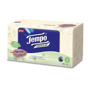 Tempo Handkerchiefs Natural & Soft Box (70 pcs)