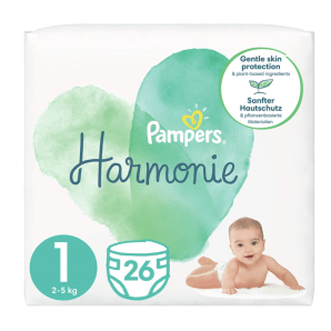 Pampers Harmonie Gr. 1 2-5kg Newborn Tragepack (26 Stk)