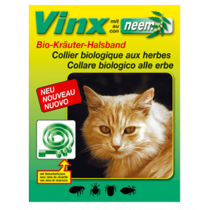 Collier à base de plantes Vinx Neem pour chats (vert, 35cm)