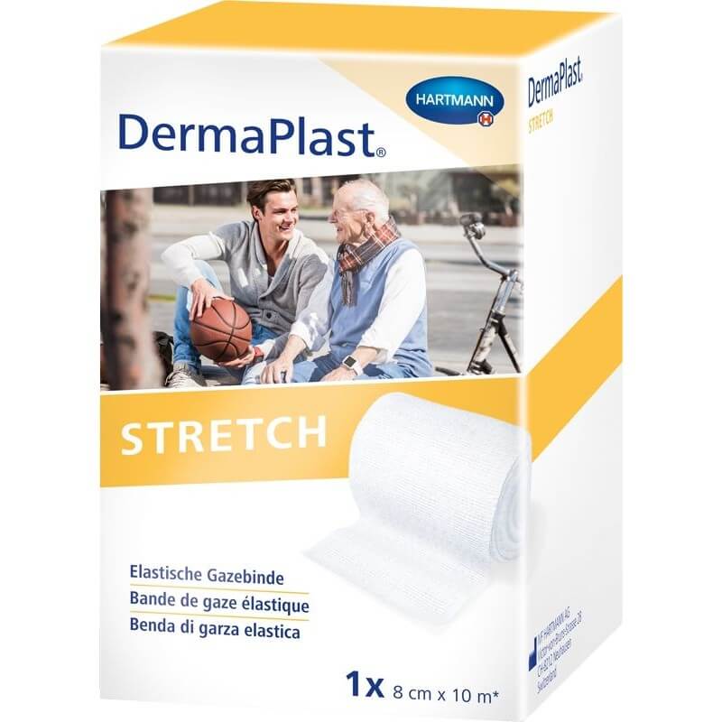 Dermaplast Stretch gauze bandage 8cmx10m white (1 pc)