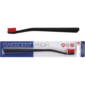SWISSDENT PROFI Colours Toothbrush Soft-Medium Black/Red (1 pc)